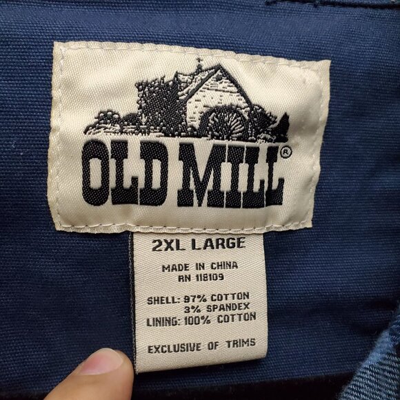 Old Mill Shirt Mens 2XL Blue Cotton/Spandex Flannel Button-Up Long Sleeve - Picture 2 of 7